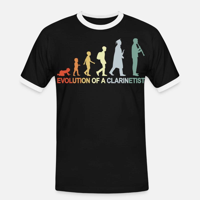 Clarinet Evolution - Men's Ringer Shirt - black/white