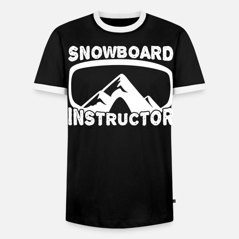 Funny Snowboard Instructor - Men's Ringer Shirt - black/white