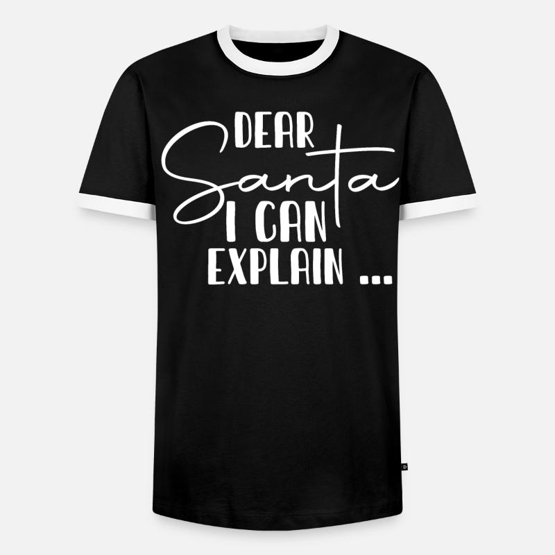 Dear Santa I Can Explain - Men's Ringer Shirt - black/white