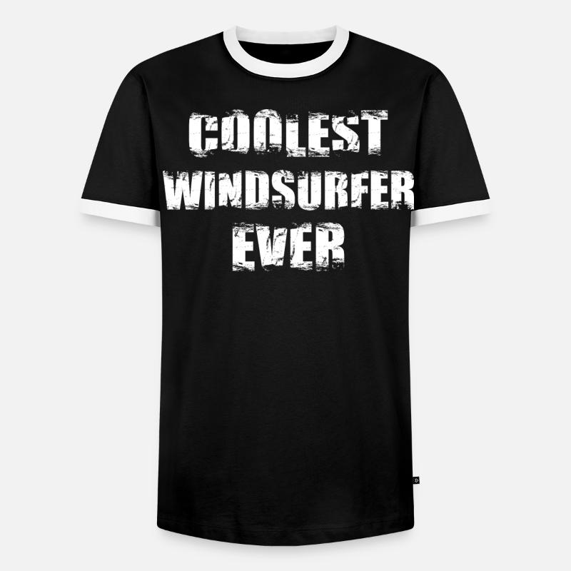Coolest Windsurfer Ever - Männer Kontrast-T-Shirt - Schwarz/Weiß