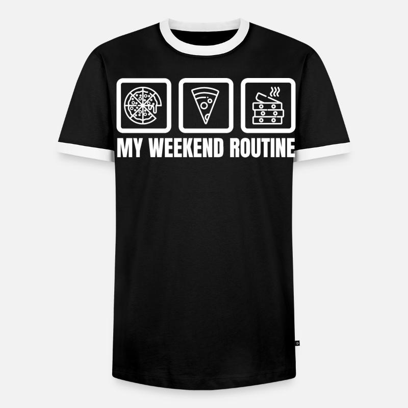 Meine Wochenendroutine - Männer Kontrast-T-Shirt - Schwarz/Weiß