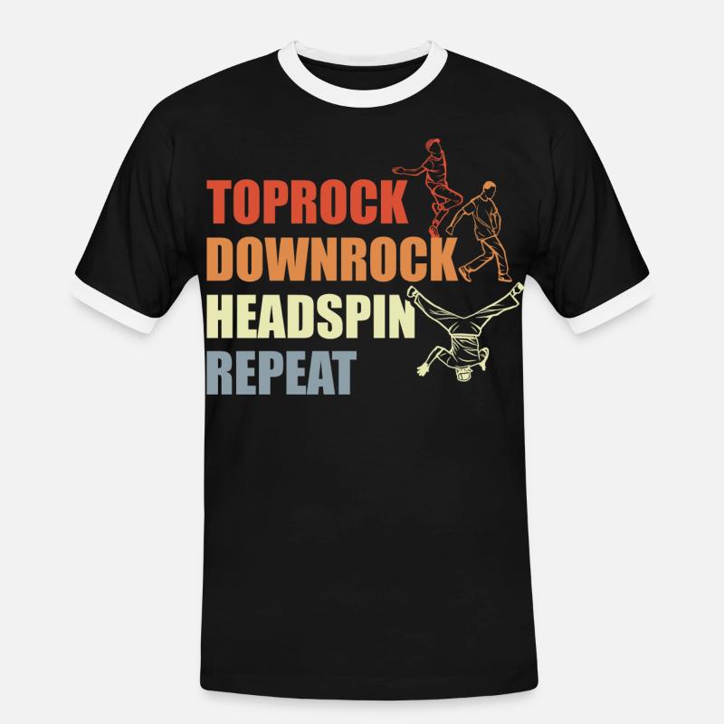 Breakdance Routine - Men's Ringer Shirt - black/white