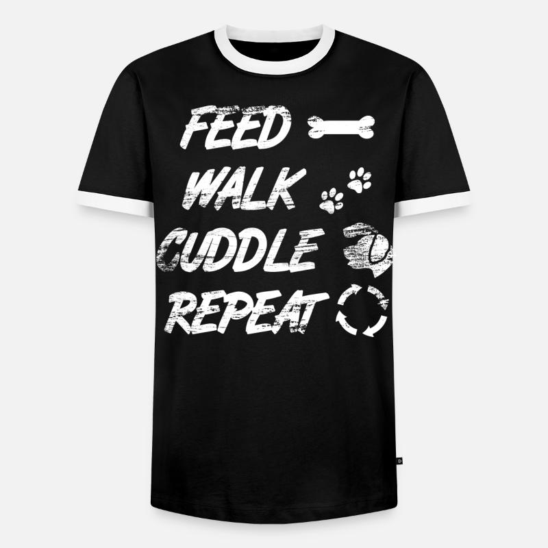 Feed Walk Cuddle Repeat - Men's Ringer Shirt - black/white