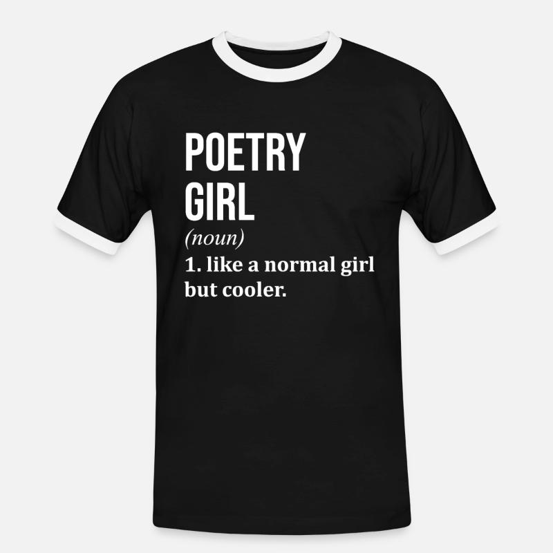 Poetry - Men's Ringer Shirt - black/white