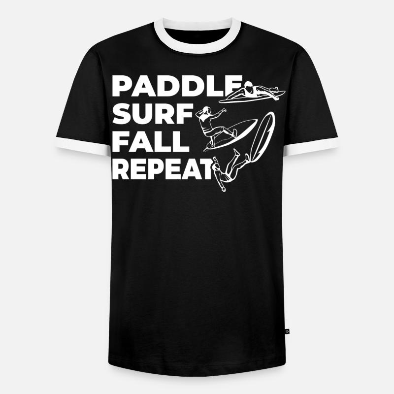 Paddle Surf Fall Repeat - Men's Ringer Shirt - black/white