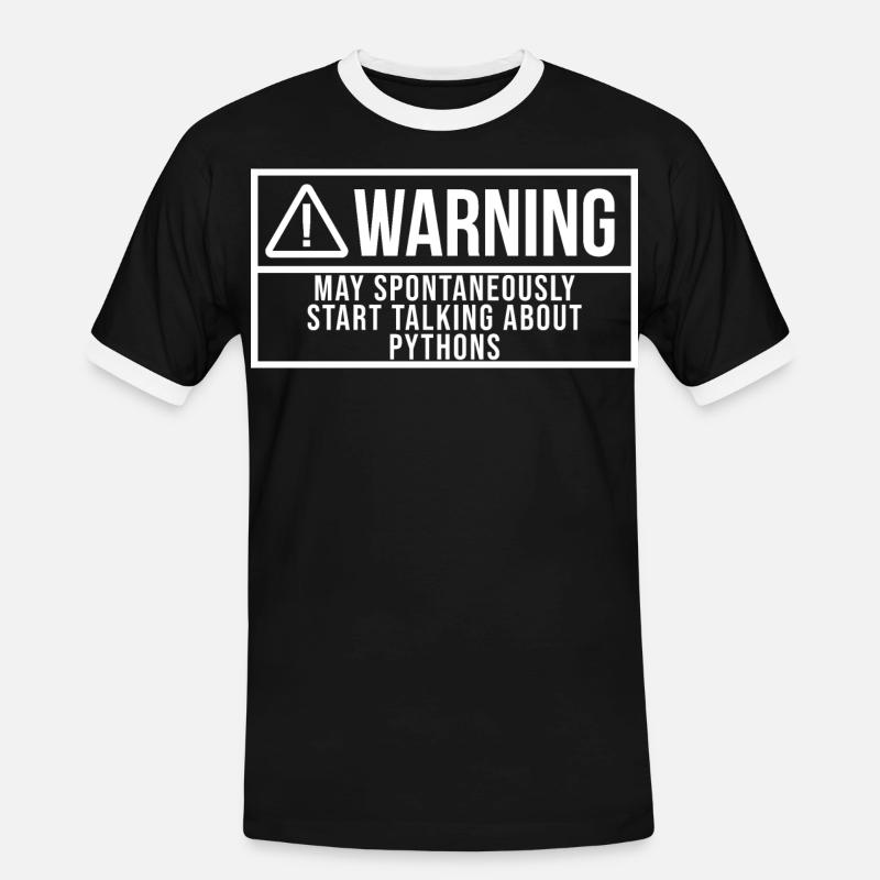 python - T-shirt contrasté Homme - noir/blanc