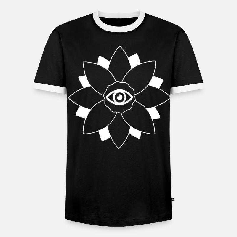 Fleur de lotus blanc - T-shirt contrasté Homme - noir/blanc