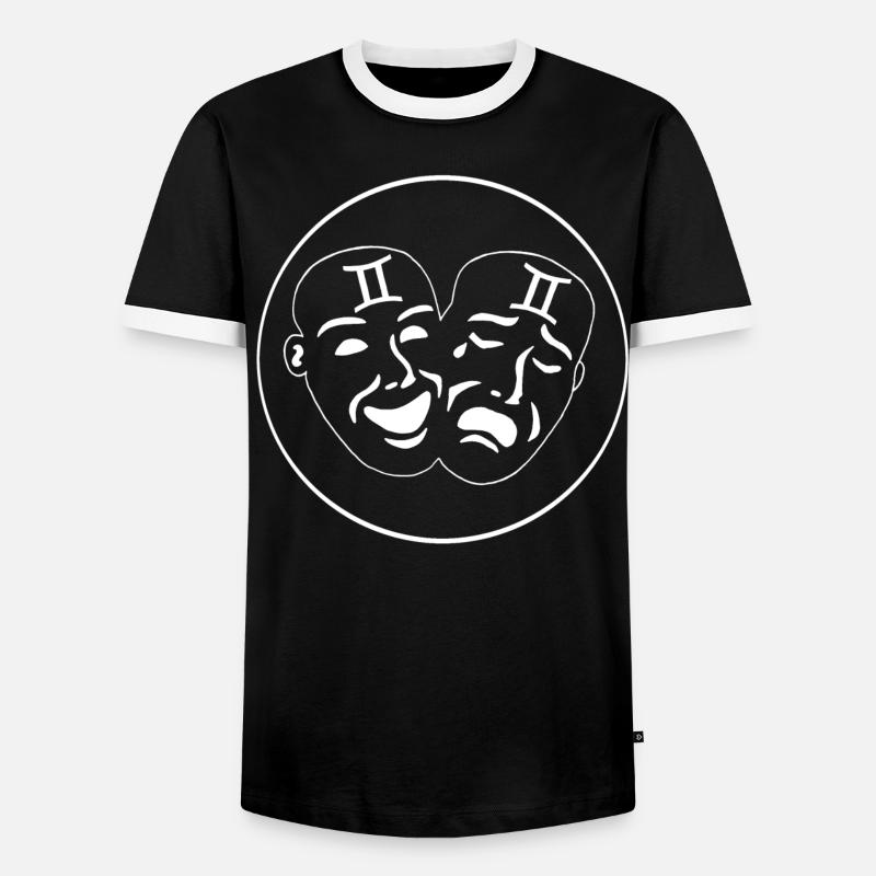 Zwillinge Sternzeichen (weiß) - Männer Kontrast-T-Shirt - Schwarz/Weiß