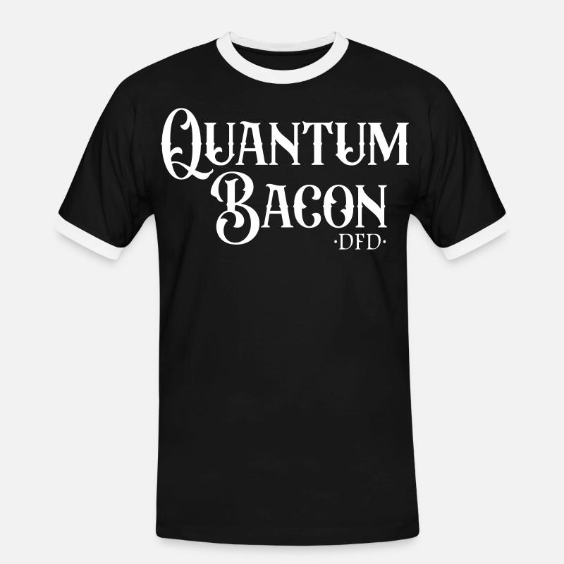 Quantum Bacon - Men's Ringer Shirt - black/white