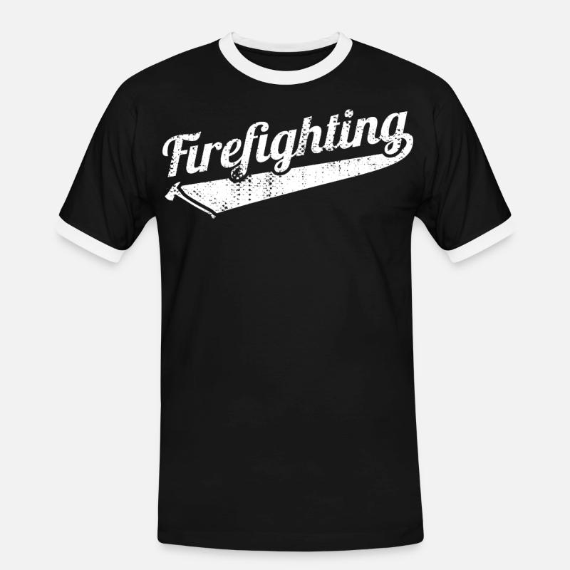 Brandbekämpfer - Männer Kontrast-T-Shirt - Schwarz/Weiß