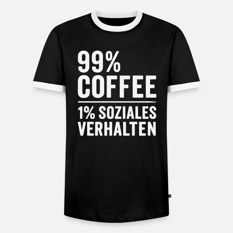 99 % Kaffee - Männer Kontrast-T-Shirt - Schwarz/Weiß