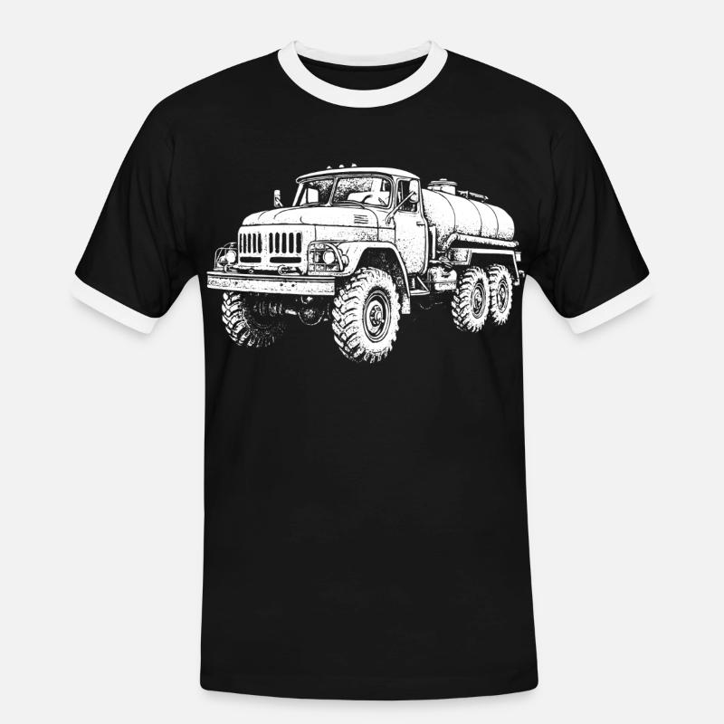 Schwerlast-Koloss Retro - Männer Kontrast-T-Shirt - Schwarz/Weiß