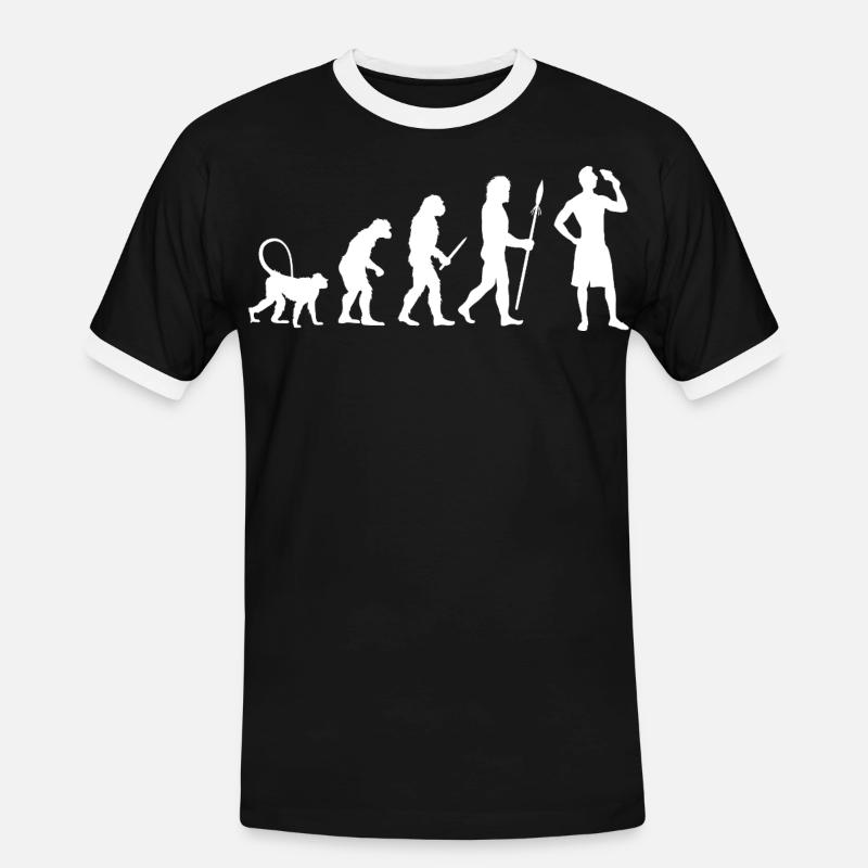 Eiscreme Evolution - Männer Kontrast-T-Shirt - Schwarz/Weiß