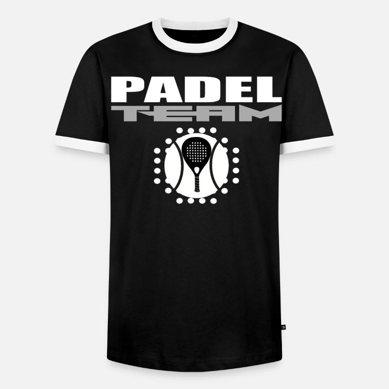 Padelschläger-Design mit modernem Stil - Männer Kontrast-T-Shirt - Schwarz/Weiß