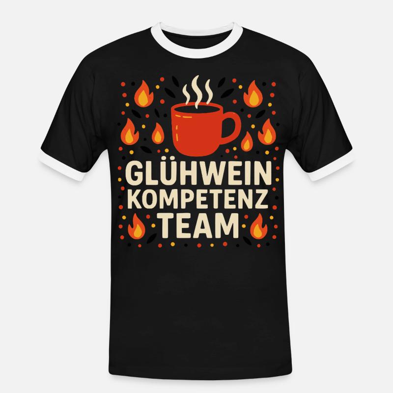 Mulled wine competence team - Men's Ringer Shirt - black/white