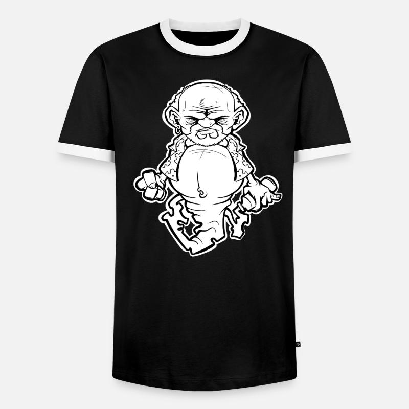 Dschinn in der Flasche - BW Version - Männer Kontrast-T-Shirt - Schwarz/Weiß