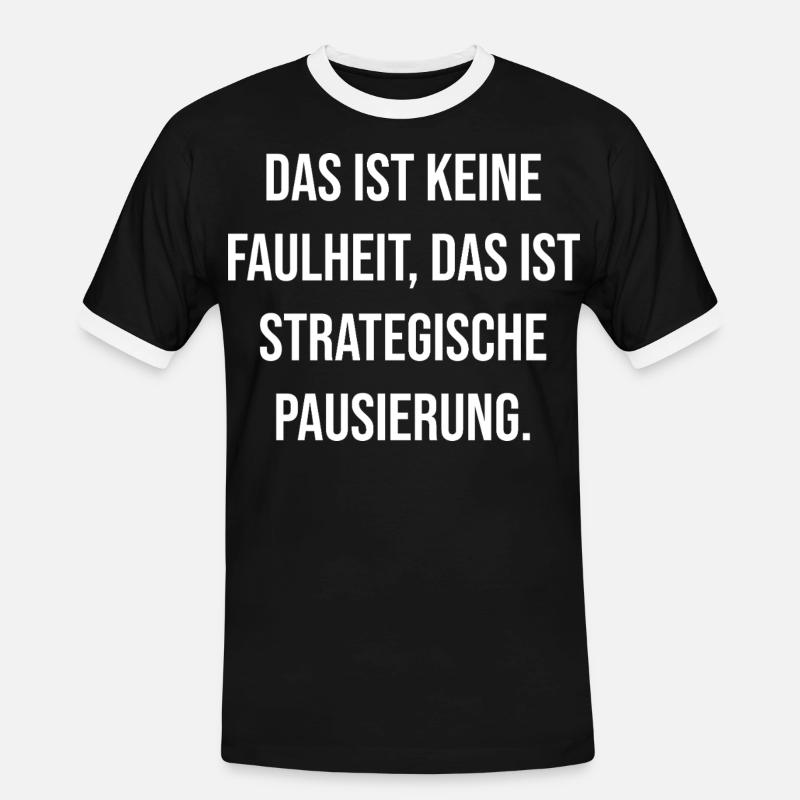 Strategic Break Typography - Men's Ringer Shirt - black/white