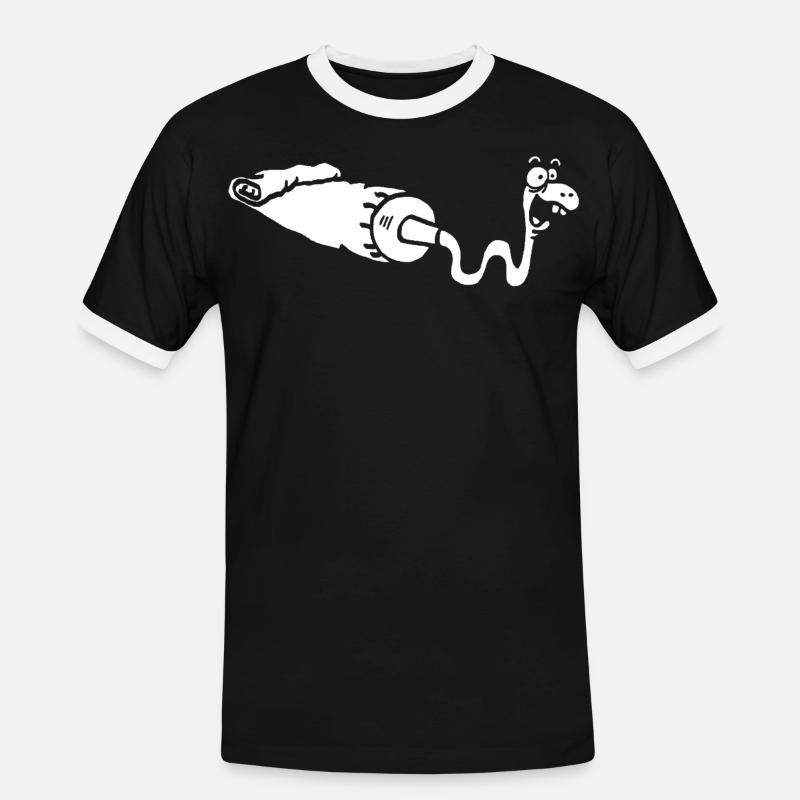 Gouache oder weiße Schlange? - Männer Kontrast-T-Shirt - Schwarz/Weiß