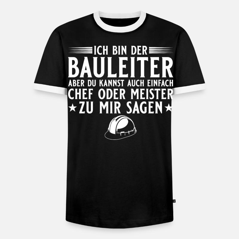 Bauleiter Hausbau Baustelle Chef oder Meister - Men's Ringer Shirt - black/white
