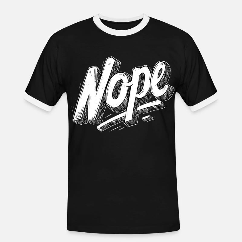Nope - Men's Ringer Shirt - black/white