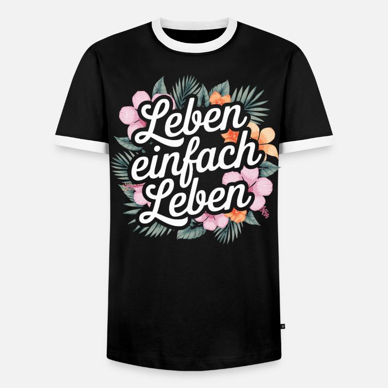 Leben einfach leben - positive Sprüche - Männer Kontrast-T-Shirt - Schwarz/Weiß
