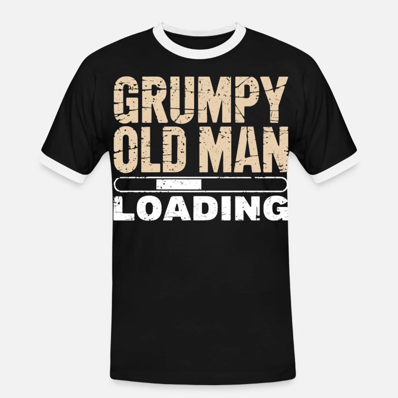Grumpy Old Man Loading - Männer Kontrast-T-Shirt - Schwarz/Weiß