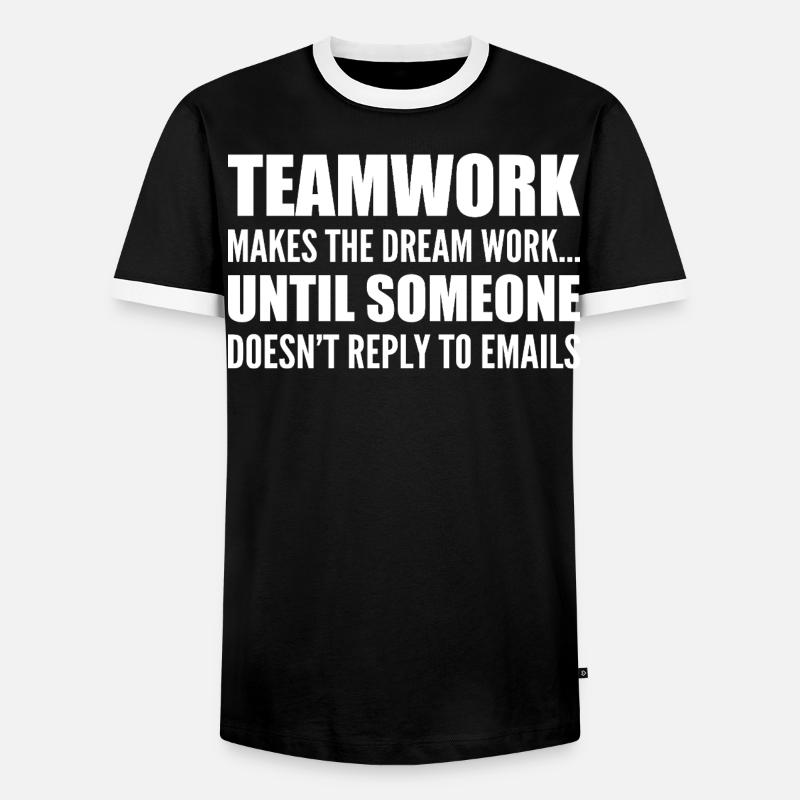 Gemeinschaftsarbeit... ohne E-Mail-Antwort - Männer Kontrast-T-Shirt - Schwarz/Weiß