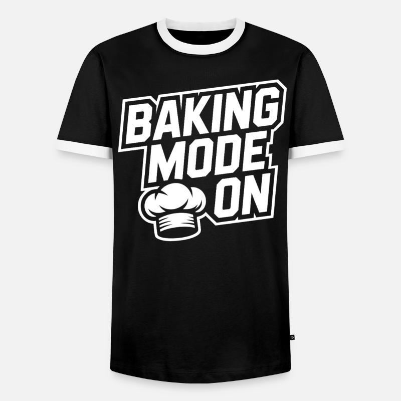 Backmodus An – Küchenhumor Design - Männer Kontrast-T-Shirt - Schwarz/Weiß