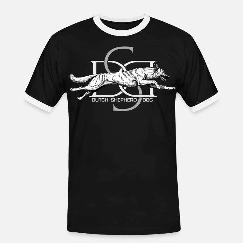 Dutchie - Holländischer Schäferhund - Männer Kontrast-T-Shirt - Schwarz/Weiß