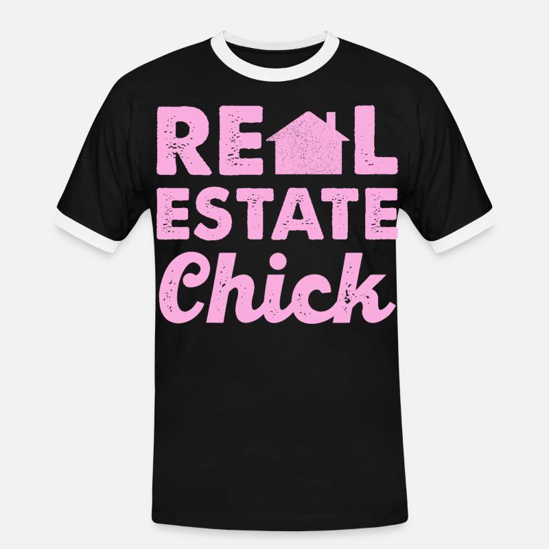 Real Estate Chic - Men's Ringer Shirt - black/white