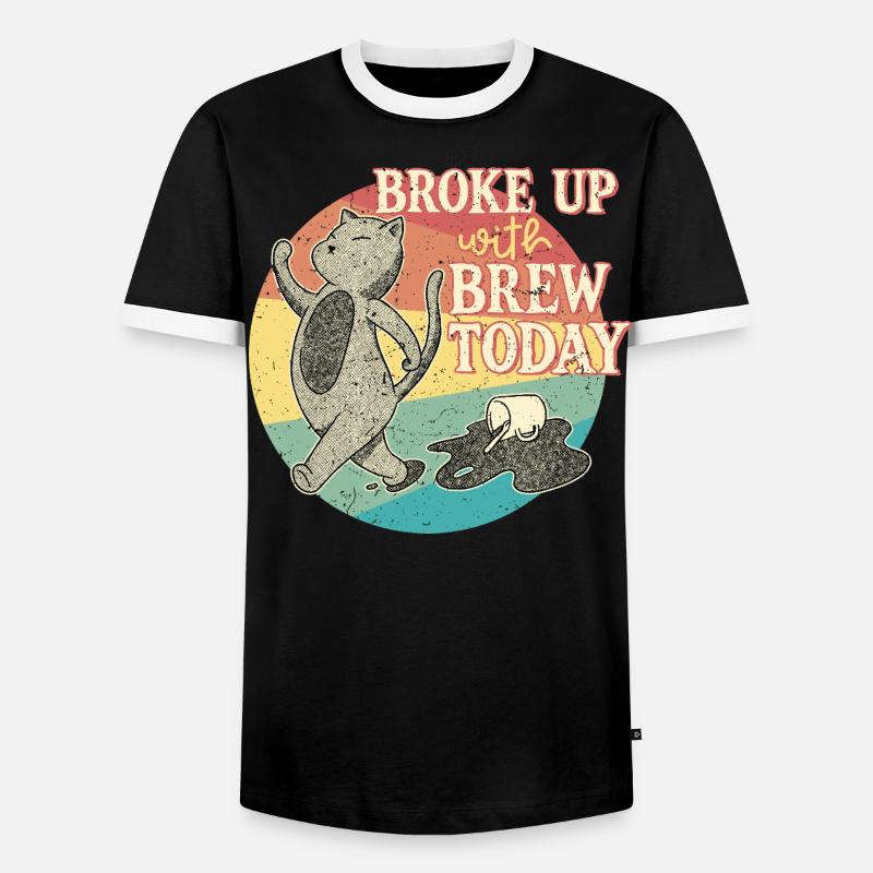 Coffee withdrawal decaffeinated ex-coffee drinker - Men's Ringer Shirt - black/white