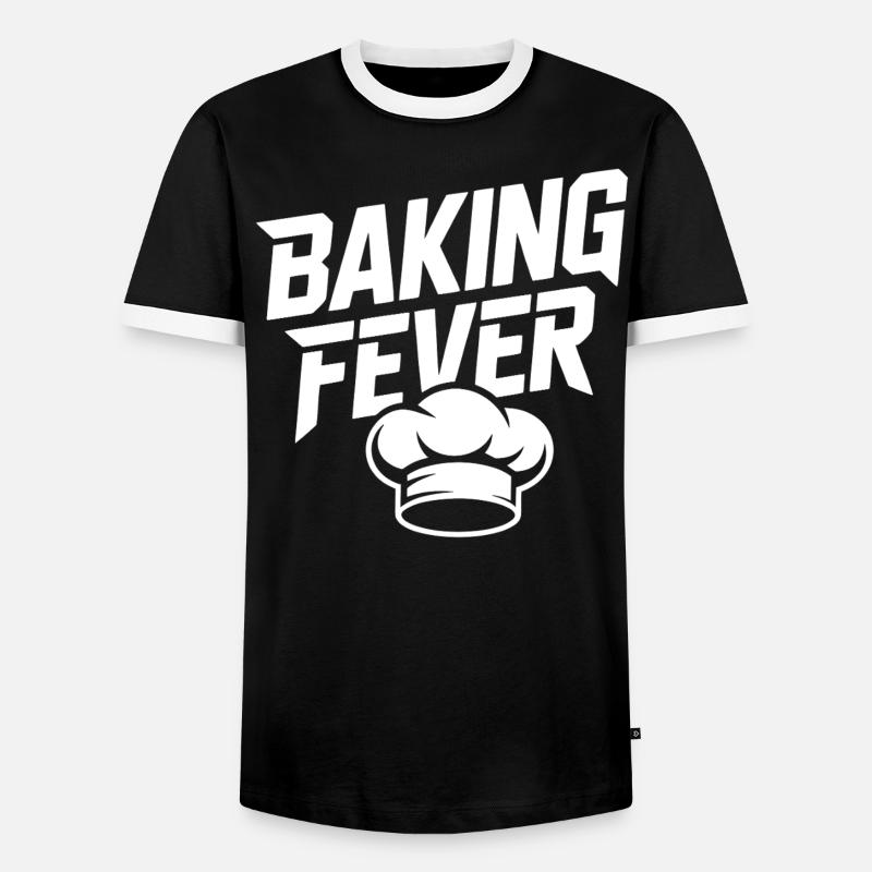 Backfieber Logo with Chef's Hat - Men's Ringer Shirt - black/white