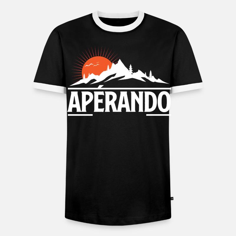 Sun Mountain Abenteuer - Männer Kontrast-T-Shirt - Schwarz/Weiß