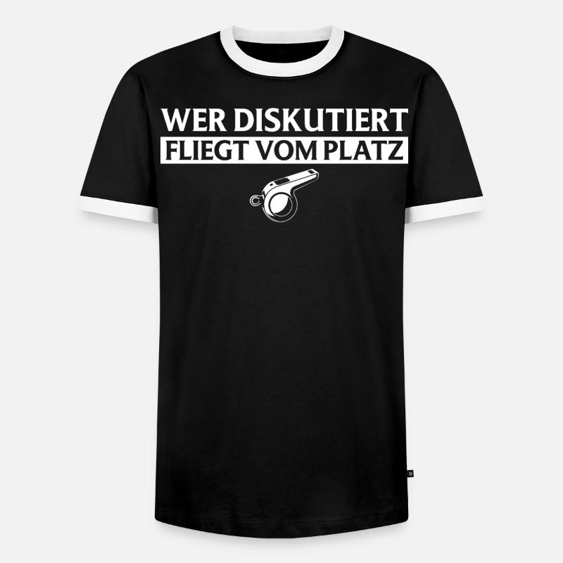 Referee - Who discusses flies referee - Men's Ringer Shirt - black/white