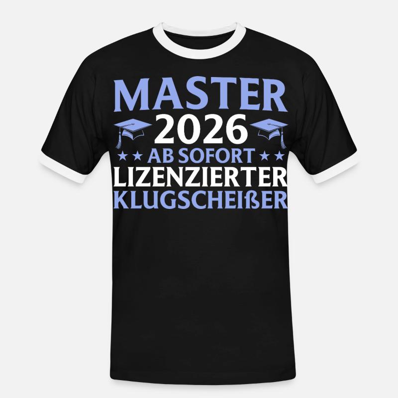 Studium geschafft 2026 Master Abschluss Geschenk - Männer Kontrast-T-Shirt - Schwarz/Weiß