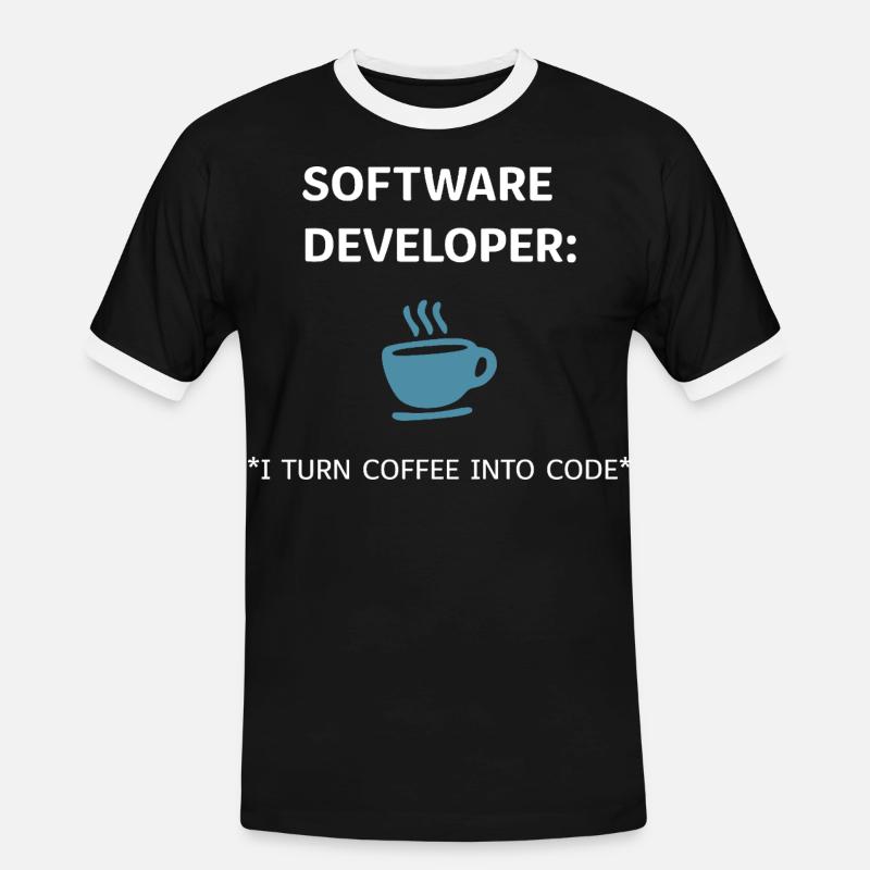 Software Developer - Coffee Edition - Männer Kontrast-T-Shirt - Schwarz/Weiß
