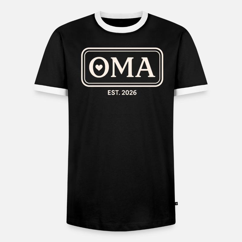 OMA EST. 2026 Stolze Großmutter Ankündigung - Männer Kontrast-T-Shirt - Schwarz/Weiß