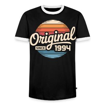 Cadeau d’anniversaire vintage 1994 Vintage 1994 - T-shirt contrasté Homme - noir/blanc - Devant - AI Model Female 172 light (172cm) & AI Model Male 178 light (178cm)