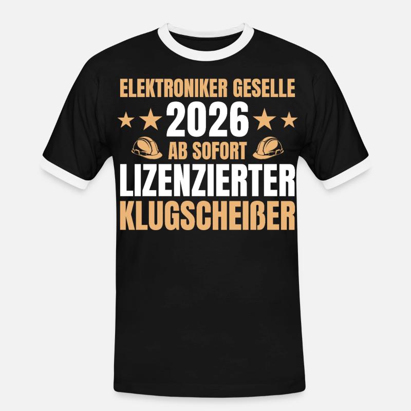 Electronics Technician Journeyman 2026 Completed Training - Men's Ringer Shirt - black/white