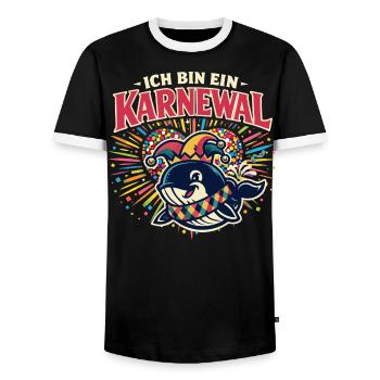 Karneval 2026 Geburtstag Geschenk Alaaf - Männer Kontrast-T-Shirt - Schwarz/Weiß - Vorne - AI Model Female 172 light (172cm) & AI Model Male 178 light (178cm)