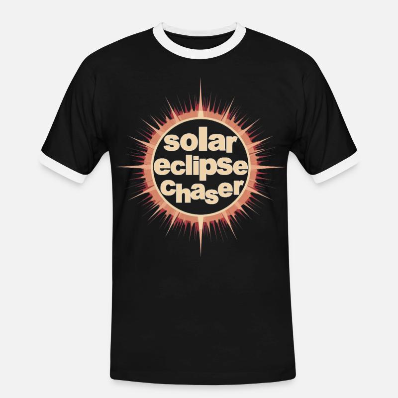 Solar eclipse chaser - Men's Ringer Shirt - black/white