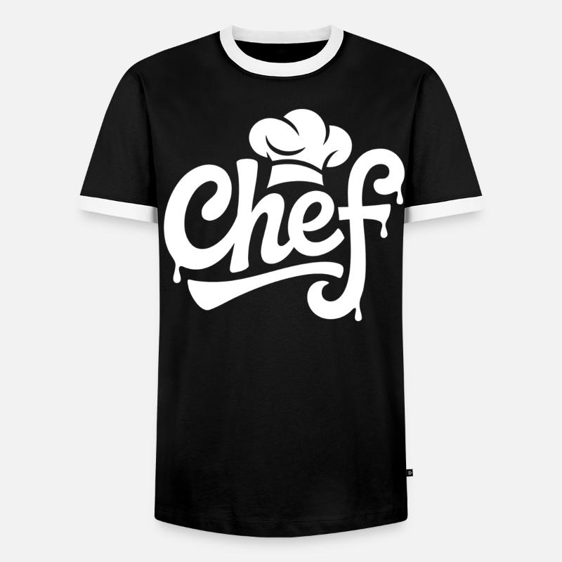 Chef Graffiti Kitchen Logo - Men's Ringer Shirt - black/white