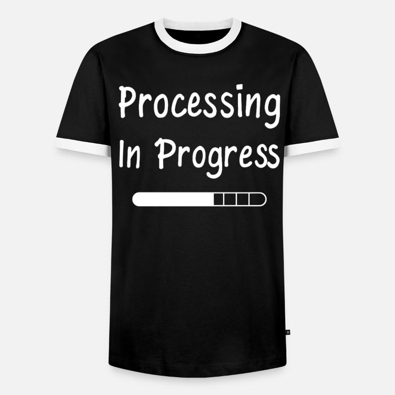 Processing In Progress Ladebalken Statement - Männer Kontrast-T-Shirt - Schwarz/Weiß