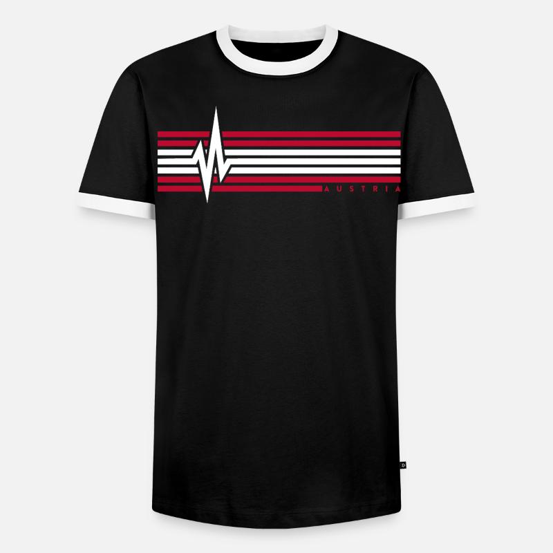 Heartbeat Austria ECG Austria Austrians - Men's Ringer Shirt - black/white