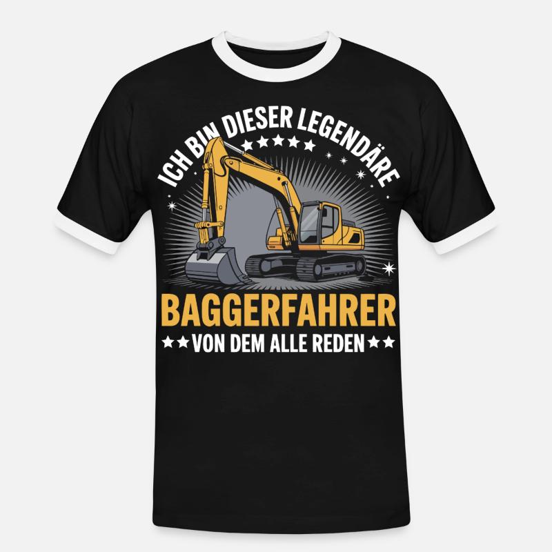 Baggerfahrer Bagger - Männer Kontrast-T-Shirt - Schwarz/Weiß