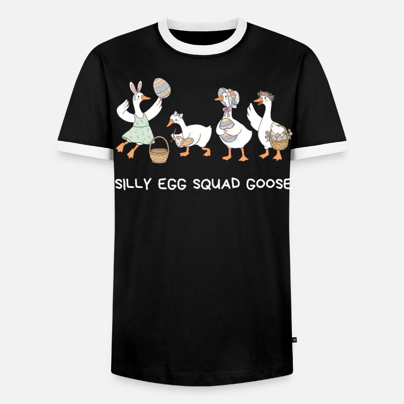Silly Egg Squad Goose Ostern - Männer Kontrast-T-Shirt - Schwarz/Weiß