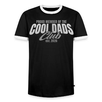 Cool Dads Club - Dad 2026 Gift - Men's Ringer Shirt - black/white - Front - AI Model Female 172 light (172cm) & AI Model Male 178 light (178cm)