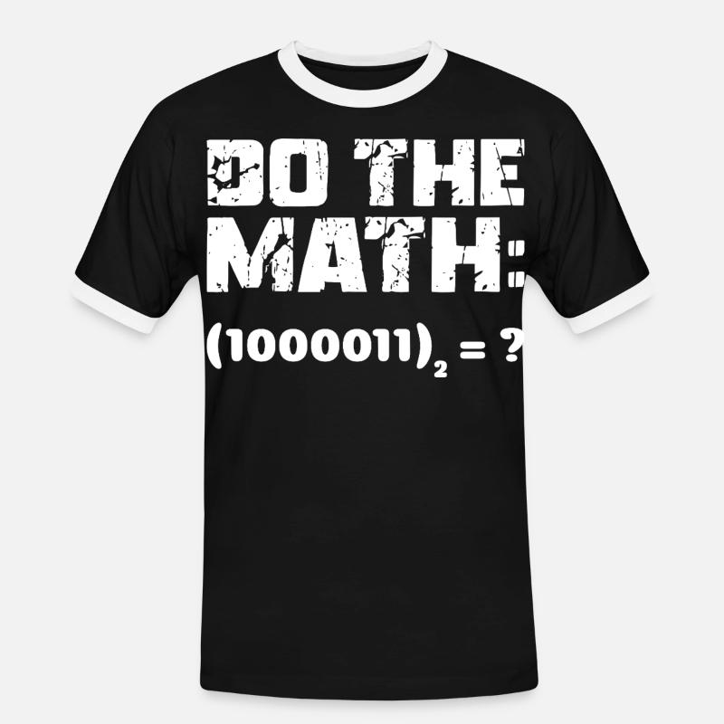Do The Math Binary System - Men's Ringer Shirt - black/white