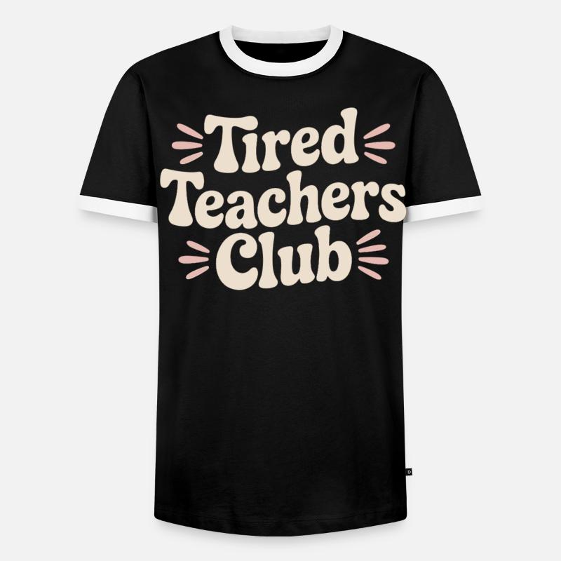Lærer Træt Klub Skjorte - Lærergaveidé - Herre kontrast-T-shirt - sort/hvid