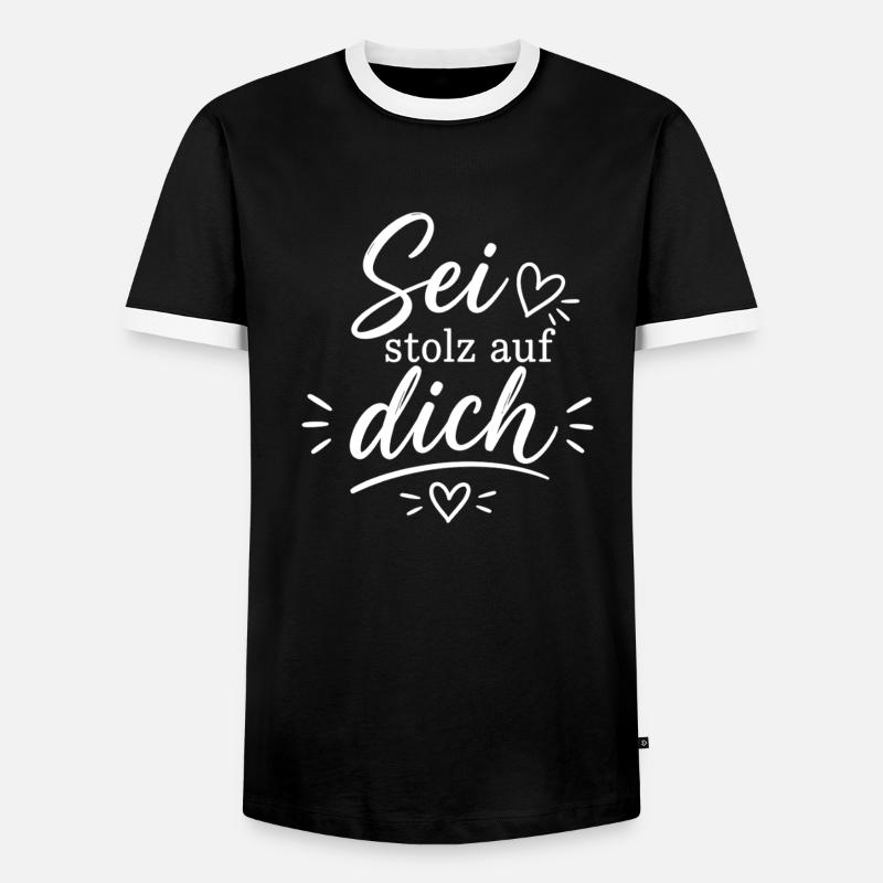 Sei stolz auf dich – Positive Botschaft - Männer Kontrast-T-Shirt - Schwarz/Weiß